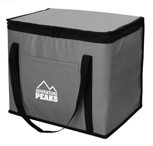 Extra Large Grey Cooling Cooler Bag Box Picnic Hot Lunch Camping Food Ice Drinks