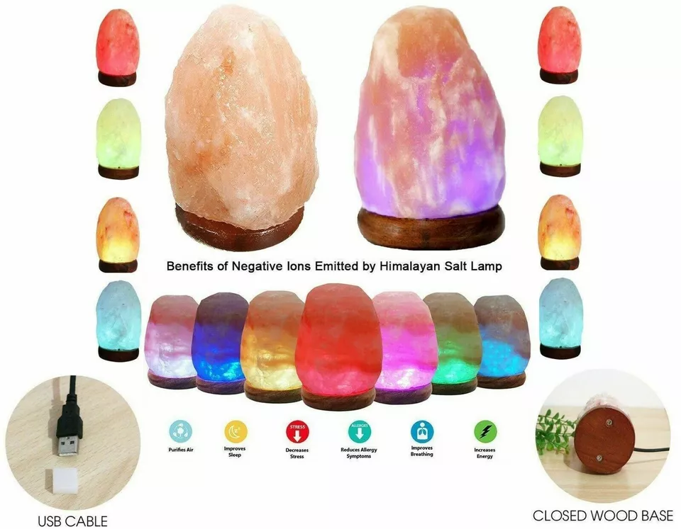 Natural Himalayan Salt Lamp 100% Authentic With Bulb & UK Plug, Pink Salt Lamps