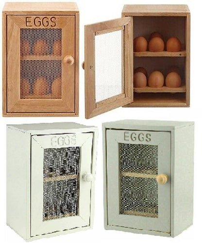 2 Tier Wooden Wood 12x Egg Storage Cabinet Holder Rack Cupboard Free Standing