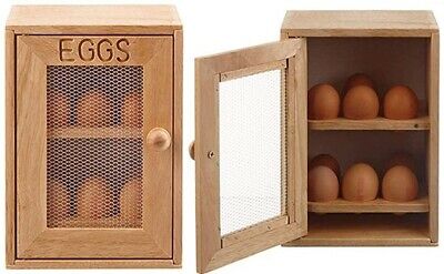 2 Tier Wooden Wood 12x Egg Storage Cabinet Holder Rack Cupboard Free Standing