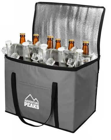 Extra Large Grey Cooling Cooler Bag Box Picnic Hot Lunch Camping Food Ice Drinks