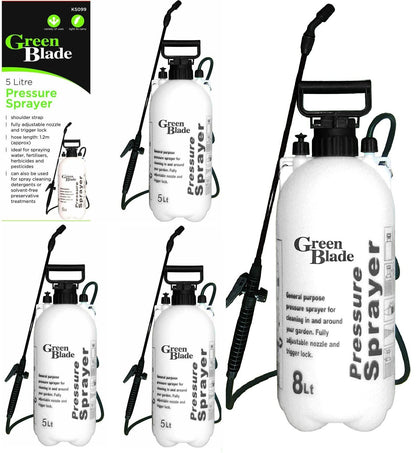 5 Liter & 8 litre Garden Pressure Weed Spray Bottle Hand Pump Water Plant Sprayer Portable