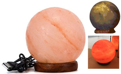 Himalayan Salt Lamp Natural Ionizing Crystal Ball Shape Dimmer Control UK Plug