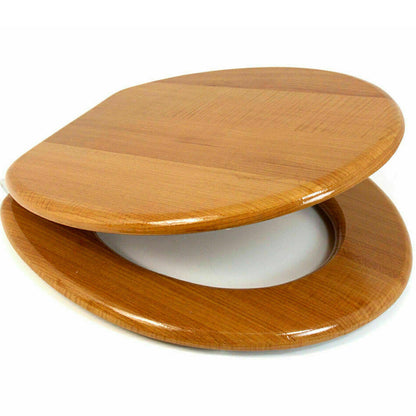 18" INCH MDF UNIVERSAL BATHROOM WC TOILET SEAT QUICK EASY FIT WOODEN OVAL SHAPE