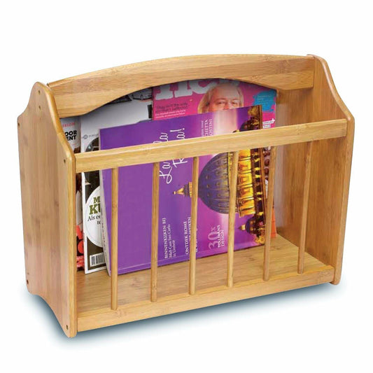 Wooden Wood Magazine Rack Free Standing News Paper Shelf Storage Holder Stand