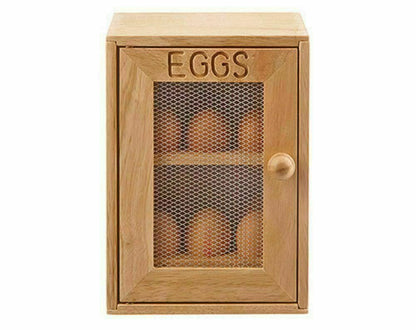 2 Tier Wooden Wood 12x Egg Storage Cabinet Holder Rack Cupboard Free Standing