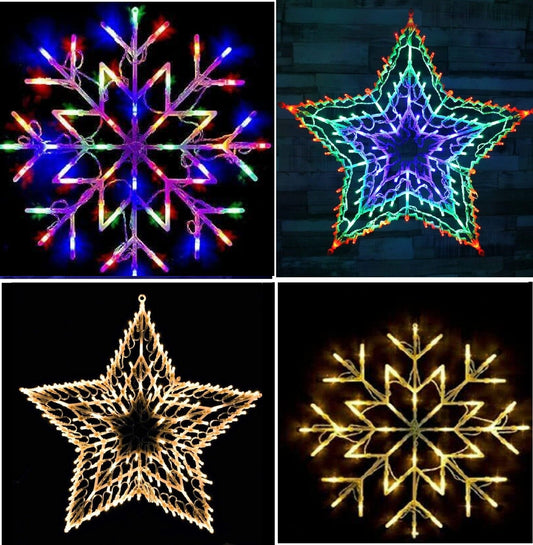 Xmas Christmas Snowflake Star Lights Silhouette Light Decoration Window Indoor