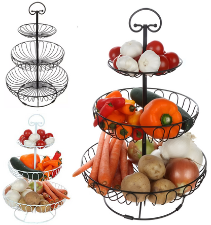 3 Tier Kitchen Fruit Storage Rack Vegetable Basket Dinning Decoration Counter Top