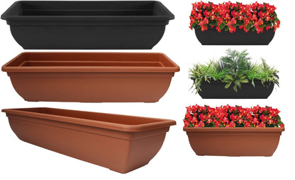 Plastic Pot Trough Plant Winchester Bel Garden Flower Patio Rectangle Planter UK