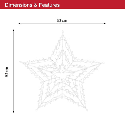 Xmas Christmas Snowflake Star Lights Silhouette Light Decoration Window Indoor