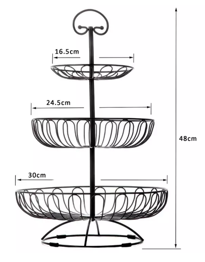 3 Tier Kitchen Fruit Storage Rack Vegetable Basket Dinning Decoration Counter Top