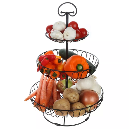 3 Tier Kitchen Fruit Storage Rack Vegetable Basket Dinning Decoration Counter Top