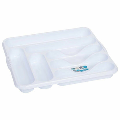 Plastic 7 Compartment Cutlery Tray Holder Organiser Drawer Insert Tidy Storage