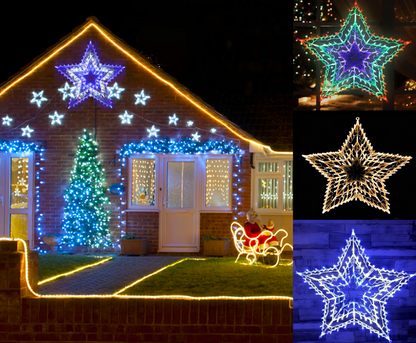 Xmas Christmas Snowflake Star Lights Silhouette Light Decoration Window Indoor