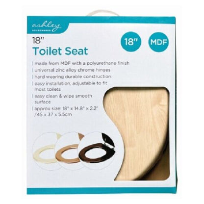 18" INCH MDF UNIVERSAL BATHROOM WC TOILET SEAT QUICK EASY FIT WOODEN OVAL SHAPE