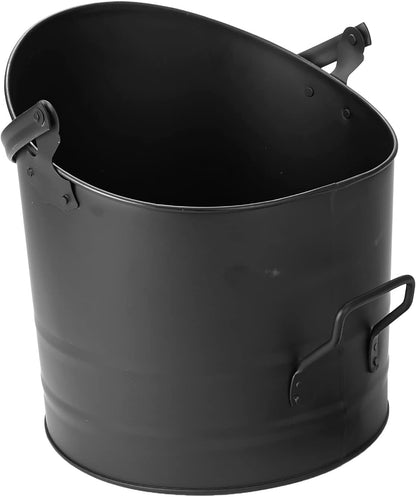 Black Fireside Iron Coal Bucket Hod Shuttle Log Fireplace Wood Ash Galvanized UK