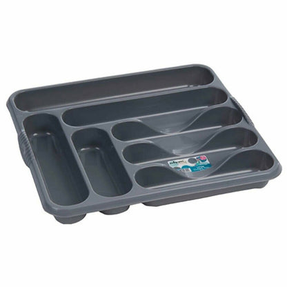 Plastic 7 Compartment Cutlery Tray Holder Organiser Drawer Insert Tidy Storage