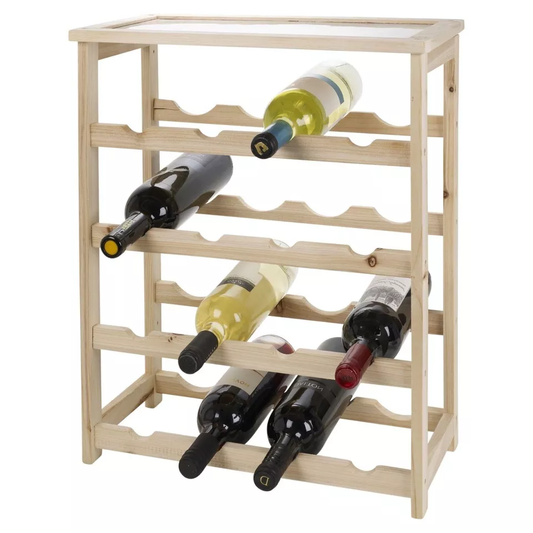 16 Bottles Wine Wooden Rack Stackable Display Shelve Side Cabinet Storage Holder