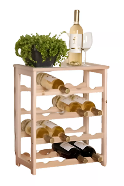 16 Bottles Wine Wooden Rack Stackable Display Shelve Side Cabinet Storage Holder