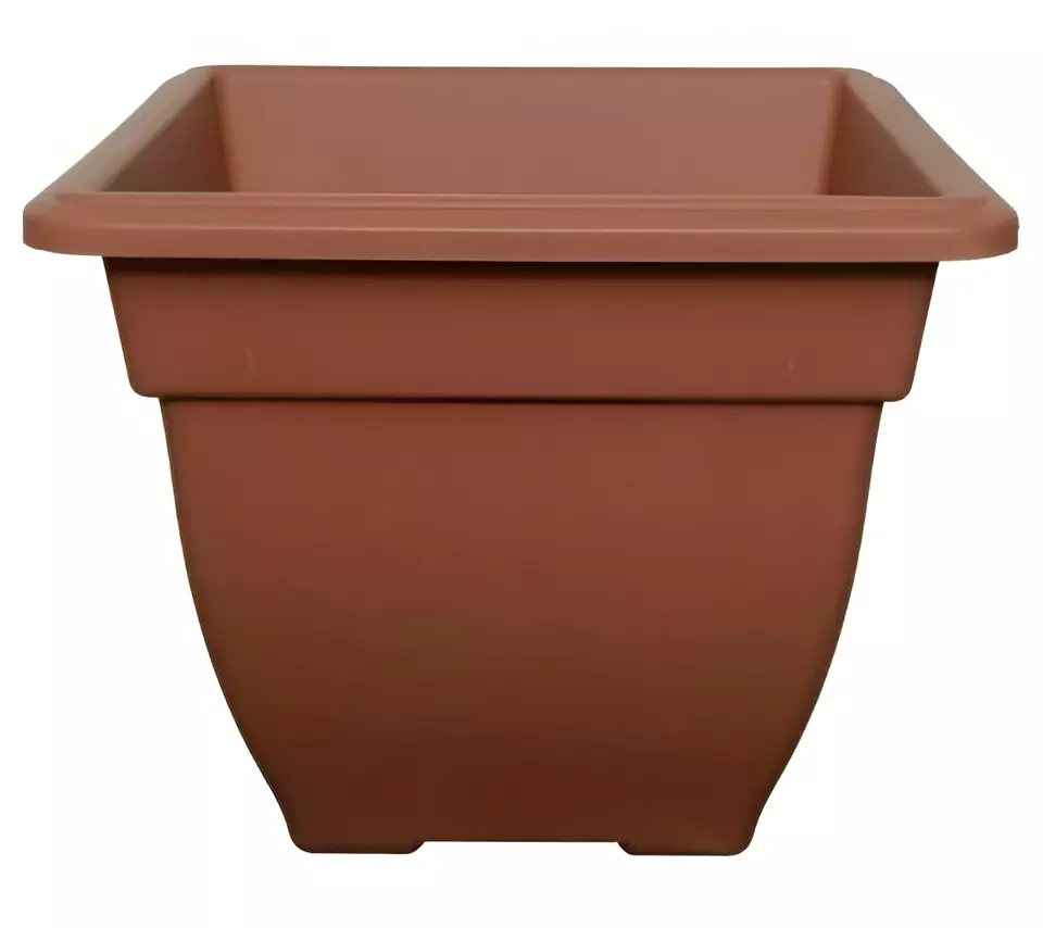 Plastic Venetian Square Plain Green and terracotta  Planter Saucer Plant Pot Size Dip Water Garden