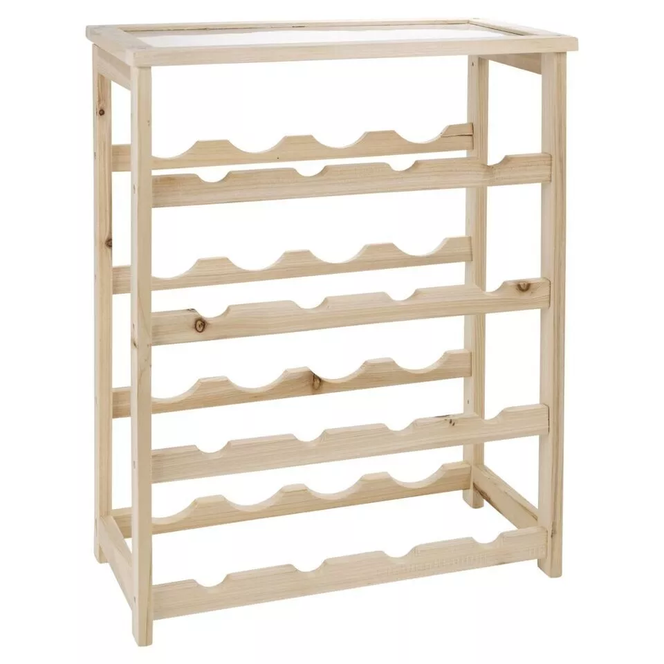 16 Bottles Wine Wooden Rack Stackable Display Shelve Side Cabinet Storage Holder