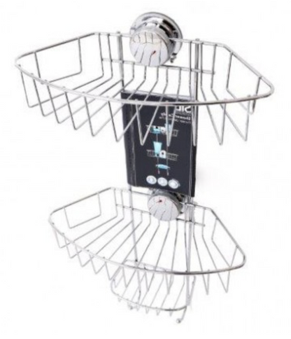 Shower Caddy Chrome Plated Steel Metal 3 Tier  Bathroom Storage Stand Corner Rack