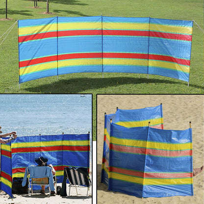 10 Pole 9 Section Windbreaker Holiday Camping Beach Garden Sun Shade Windbreak