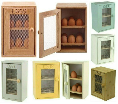 2 Tier Wooden Wood 12x Egg Storage Cabinet Holder Rack Cupboard Free Standing