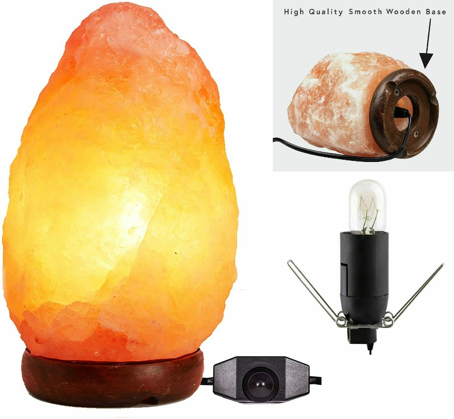 Natural Himalayan Salt Lamp 100% Authentic With Bulb & UK Plug, Pink Salt Lamps