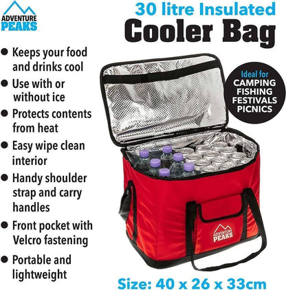 30L Cooling Cooler Cool Bag Box Picnic Camping Food Ice Drink Lunch Picnic Party